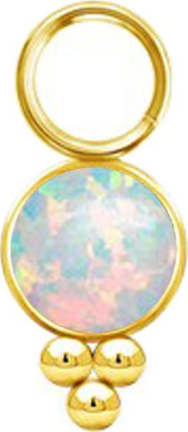 Image du produit Star Piercing Anhänger vergoldet Opal weiss mit Kugeln (Acier chirurgical 316L, sans laiton)