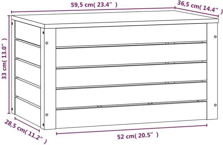 Immagine prodotto VidaXL Truhe Weiss 59,5x36,5x33 cm Massivholz Kiefer,Farbe