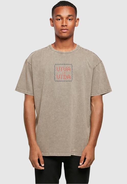 Immagine prodotto Merchcode Frida Kahlo - Pixels viva la vida - Maglietta oversize pesante lavata con acido - 118139 (L)
