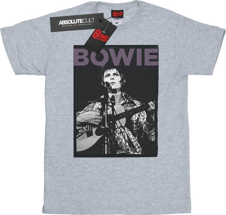 Actual product image David Bowie Womens/Ladies Rock Poster Cotton Boyfriend T-Shirt (L)