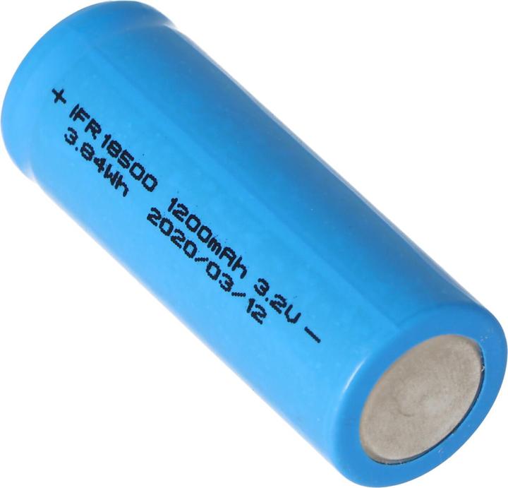 Immagine prodotto EIZfan Batteria IFR 18500 LiFePo4 Button Top con testina non protetta (1 pz., 18500, 1200 mAh)