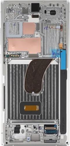 Actual product image Samsung Galaxy S23 Ultra S918B LCD Blue Lime, mit Rahmen neu, original (Display)