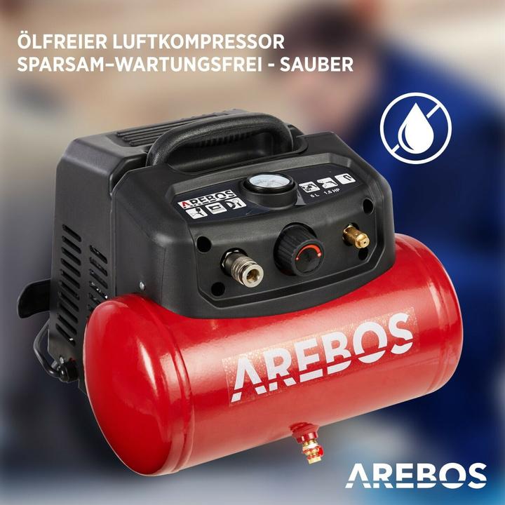 Actual product image Arebos Air compressor (8 bar, 6 l)