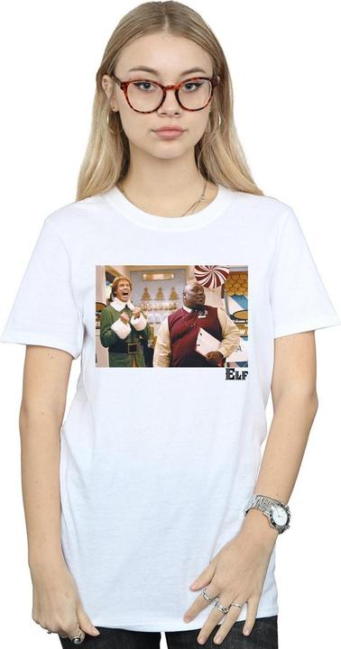 Actual product image Elf Womens/Ladies Christmas Store Cheer Cotton Boyfriend T-Shirt (3XL)