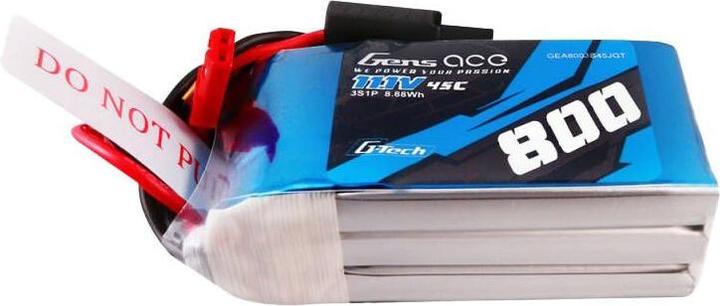 Immagine prodotto Gens Ace G-Tech 800mAh 11.1V 45C 3S1P PACCHETTO BATTERIA LIPO JST (11.10 V, 800 mAh)