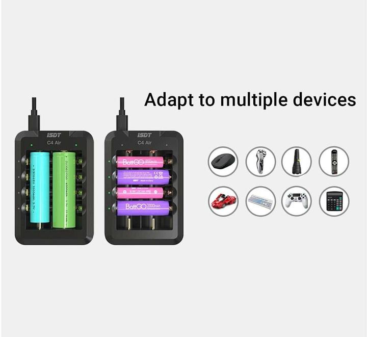 Produktbild Isdt Ladegerät C4 Air USB-C, für NiMH & Li-ion (1 Stk., HR6, HR03, Ladegerät ohne Akku)