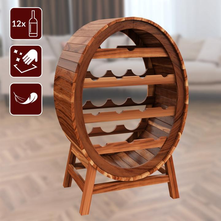 Immagine prodotto Casaria Portabottiglie in legno (90 x 50 x 30 cm)