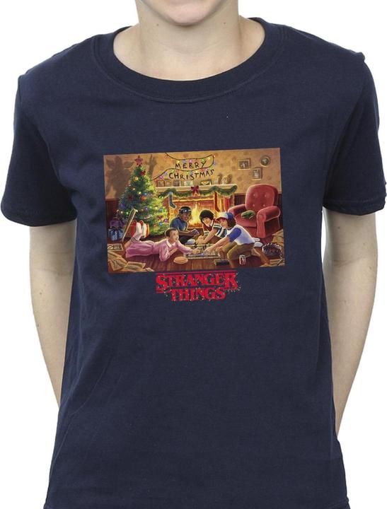 Actual product image Netflix Boys Stranger Things Christmas Gathering T-Shirt (140, 146)