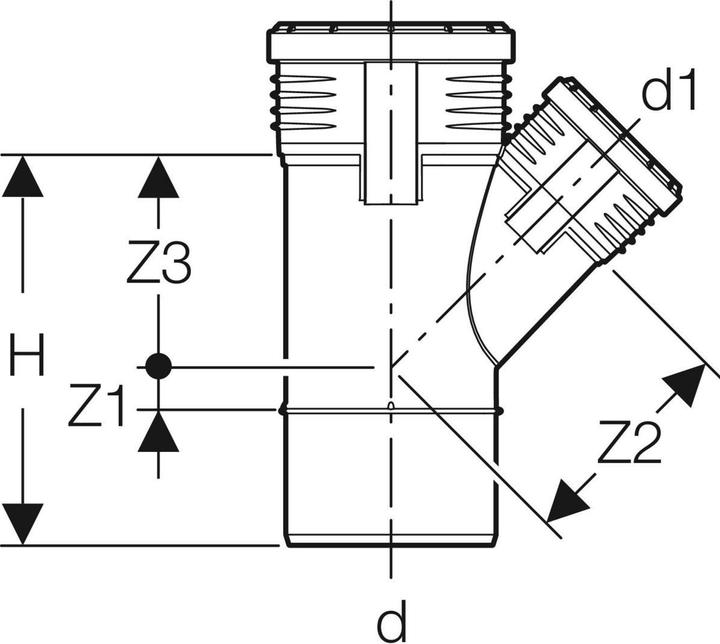 Actual product image Geberit Vertriebs GmbH Silent-PP Abzweig 45Grad, mit Muffen DN100/100