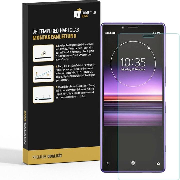 Produktbild Protectorking 3x echtes Tempered 9H Panzerhartglas 3D KLAR (3 Stück, Sony Xperia 1)