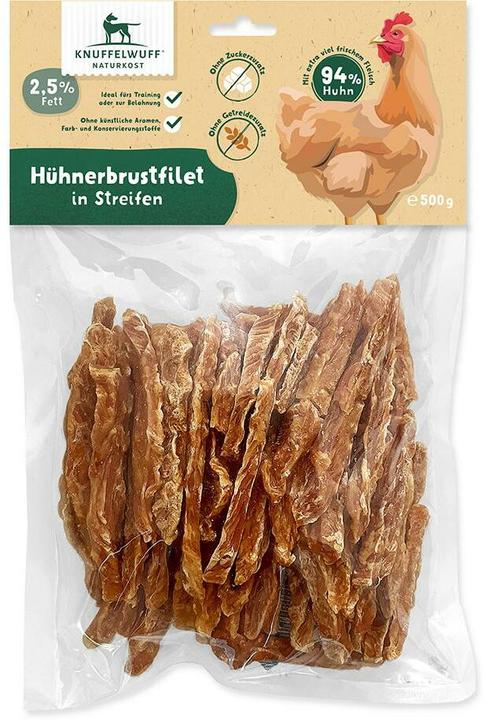 Knuffelwuff Snack Hühnerbrust-Streifen 500 g, Snackart: Leckerli (500 g)