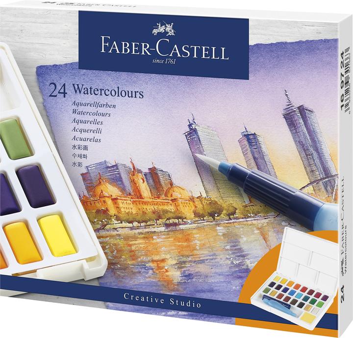 Faber-Castell Watercolours in cups (Multicoloured, 24 ml)
