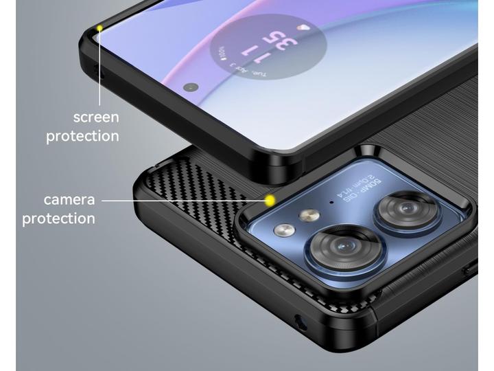 Produktbild Screenguard Motorola Edge 40 Hülle Carbon Brushed Soft TPU (Motorola Edge 40)