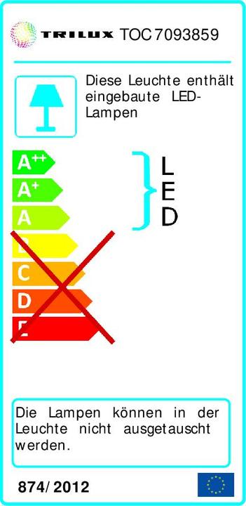 Energie-Label Trilux Bicult Act T COM TGCS 5500 ETDI 05 EU 50W 5500lm 2700K-6000K Schreibtischleuchte schwarz Lic (5500 lm)