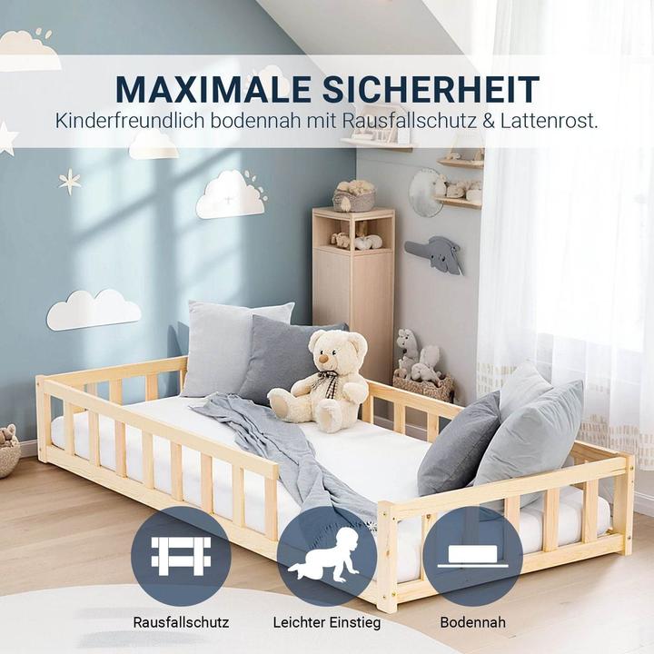 Actual product image Juskys Kinderbett mit Matratze & Lattenrost (90 x 200 cm)