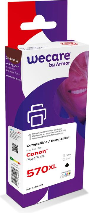 Image du produit Wecare Encre XL rebuilt noir PGI570XLB pour Canon PIXMA MG5750 25ml (CF)