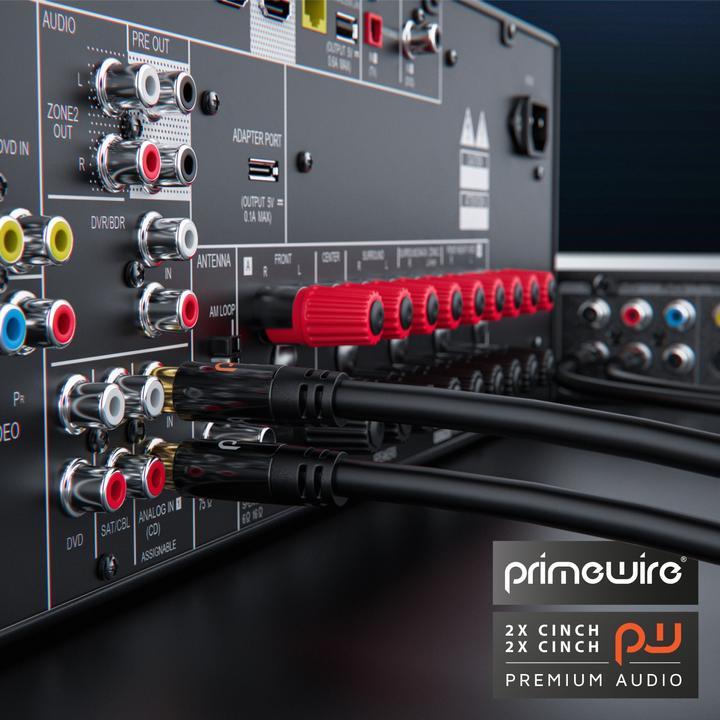 Image du produit Primewire Câble audio / 2x cinch à 2x cinch (5 m, RCA)
