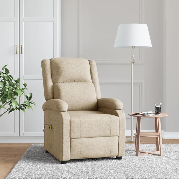 Actual product image VidaXL Massage armchair TV armchair Relax armchair Recliner armchair Cream fabric
