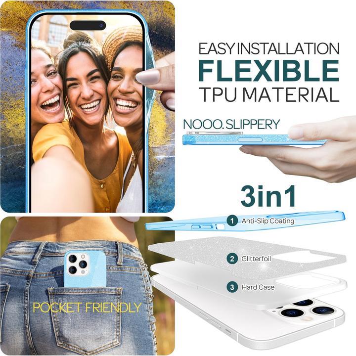 Produktbild Nalia Glitzer Hülle (Apple iPhone 15 Pro)