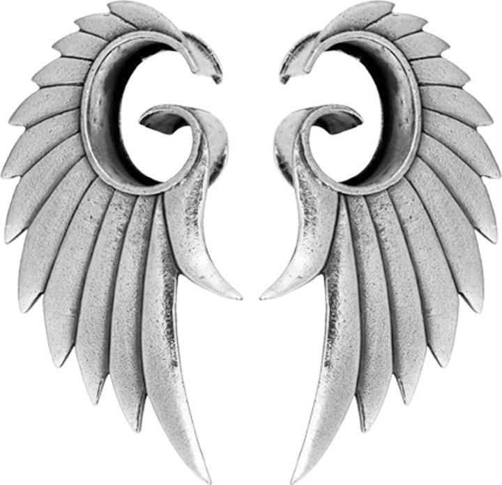 Produktbild Star Piercing Flesh Tunnel silber Engelsflügel (2stk.) (Messing, Chirurgenstahl 316L)