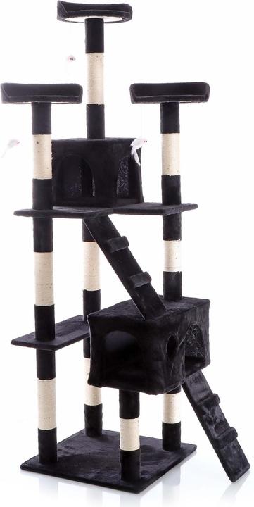 Actual product image Wiltec Cat Tree Scratching Post Climbing Tree in Black 170cm with Platforms Caves and Ramps (170 cm, Black)