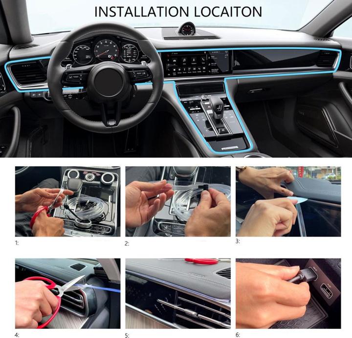 Immagine prodotto Werkstein Auto Lichtstreifen USB Innenraumbeleuchtung RGB Beleuchtung + Fernbedienung (5m) LED