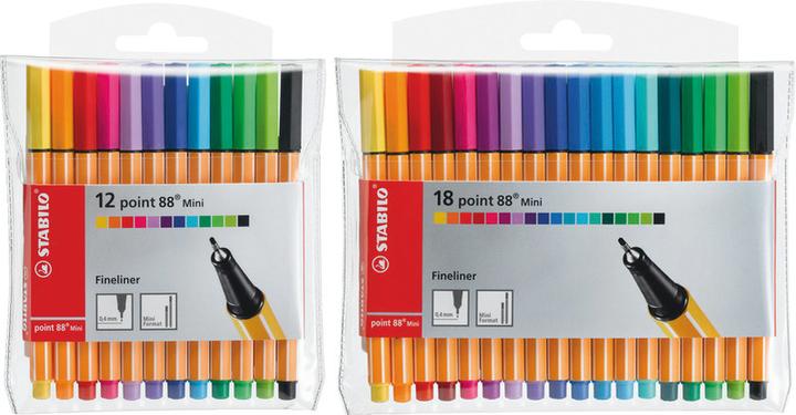 Actual product image STABILO point 88 Mini Fineliner (Multicoloured, 12 x)