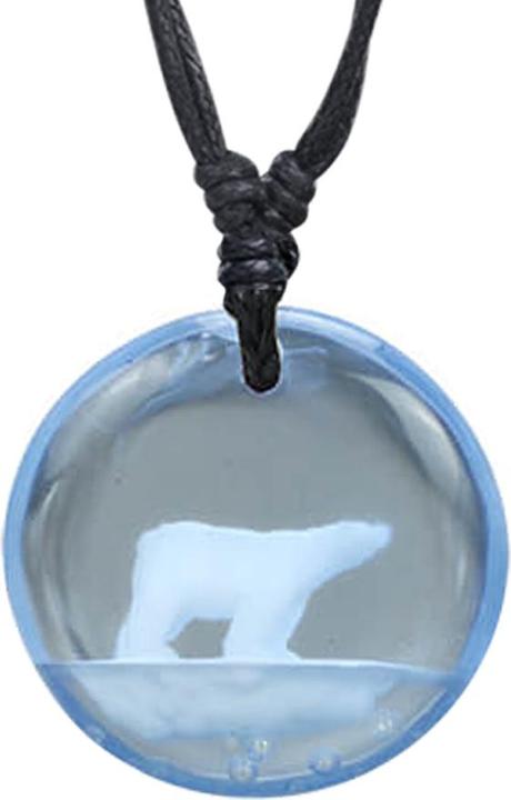 Actual product image Star Piercing Halskette schwarz Anhänger Eisbär Epoxy blau (without brass, Organic)