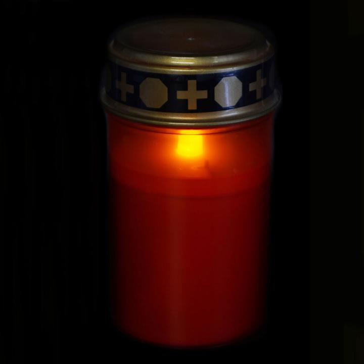 Actual product image Top ten Set of 4 LED grave light, battery-operated, red
