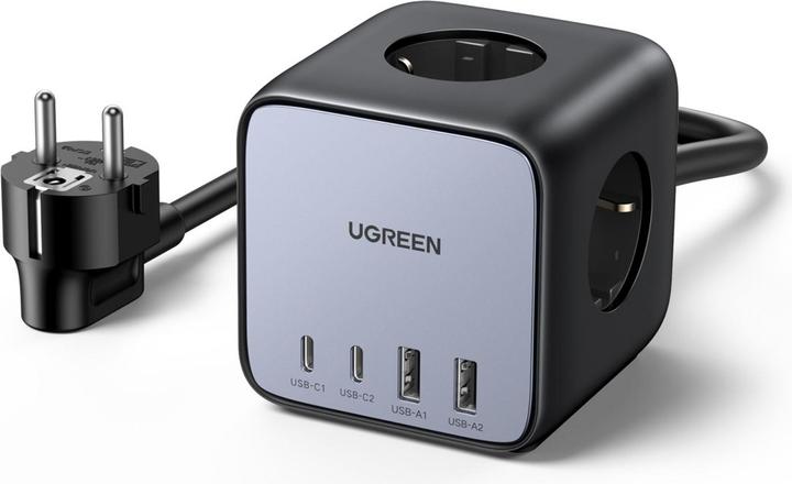 Actual product image Ugreen Cube CD268 (3 x, CEE 7/4, USB-A, USB-C, 1.80 m)