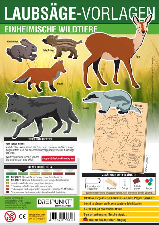 Image du produit Modèles à découper Animaux sauvages indigènes