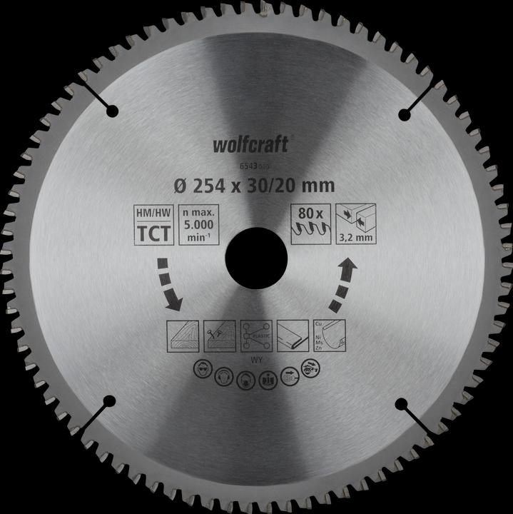 wolfcraft Kapp- und Gehrungssägeblatt HM, Serie lila, Ø 254 mm