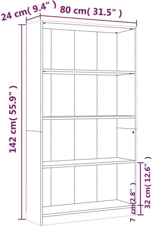 Actual product image VidaXL Borghild (80 x 24 x 142 cm)