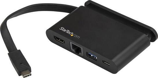 Actual product image StarTech USB C Multiport Adapter with HDMI - 4K - Mac / Windows - 1xA + 1xC - 100W PD 3.0 - GbE (USB-C, 3 Ports)