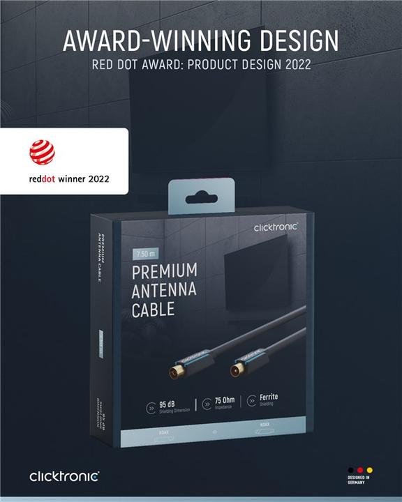 Actual product image clicktronic Connection cable (95 dB, Antenna cable)