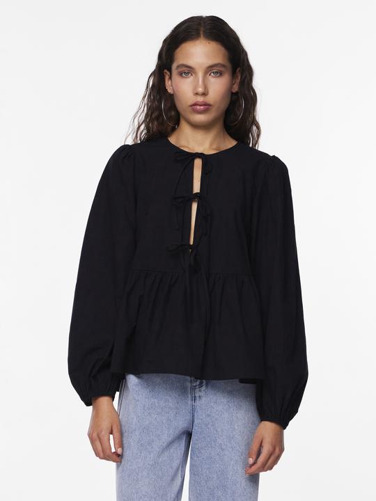 Actual product image Pieces Pcjolly Ls O-Neck Tie Top Wvn Noos Bc (XXL)