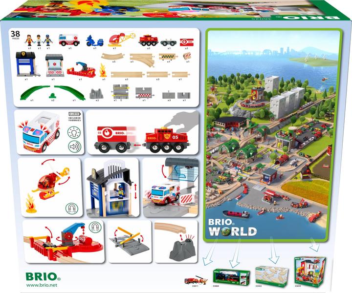 Actual product image Brio Police and Fire Brigade Set Deluxe