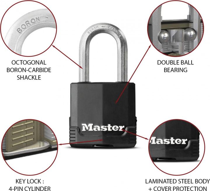 Image du produit Master Lock Cadenas en caoutchouc MasterLock EXCELL 48 mm - BOR