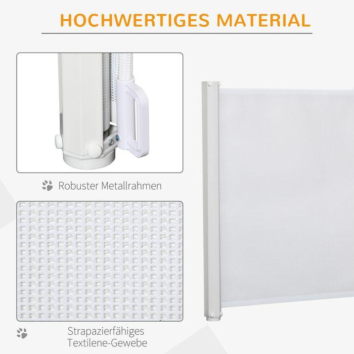 Produktbild Swisshandel24 Treppenschutzgitter ausziehbar Türschutzgitter Sicherheitstrennwand Trennwand Einrollbar PVC Weiss 1 (5.50 cm)