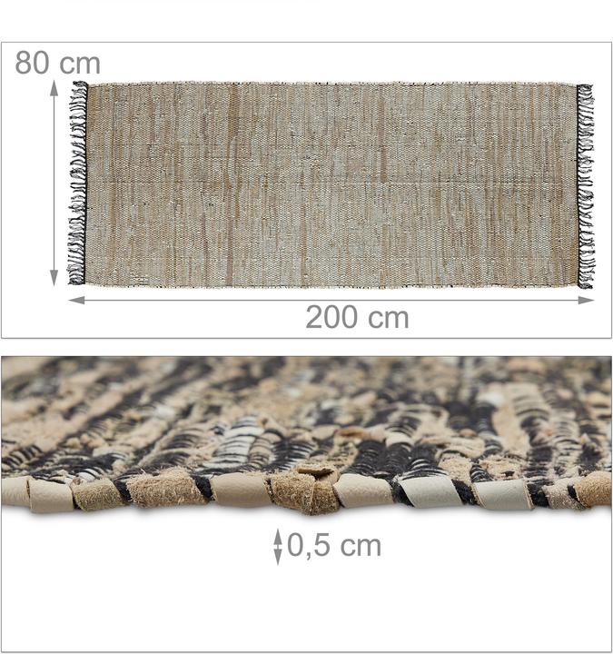 Actual product image Relaxdays Braided runner rug (80 x 200 x 0.5 cm)