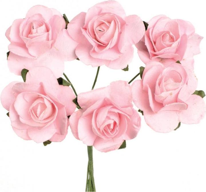 Actual product image Glorex Rosettes 6 flowers pink
