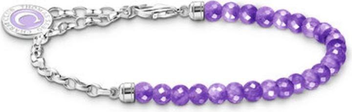 Produktbild Thomas Sabo Member Charm Armband mit Gliedern und imitiertem Amethyst Silber (19 cm, Emaille, 925er Silber)