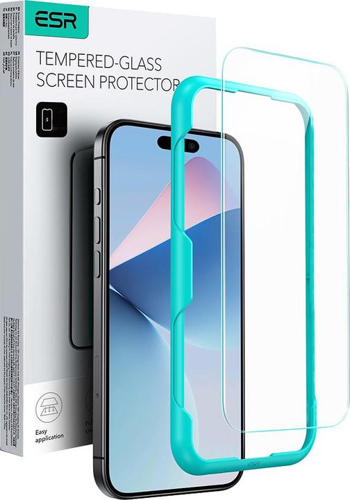 Image du produit ESR Protection d'écran en verre trempé (1 pièce(s), Apple iPhone 16, Apple iPhone 15)