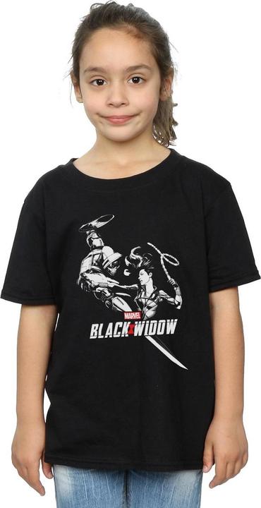 Actual product image Girls Black Widow Movie Taskmaster Battle Cotton T-Shirt (140, 146)