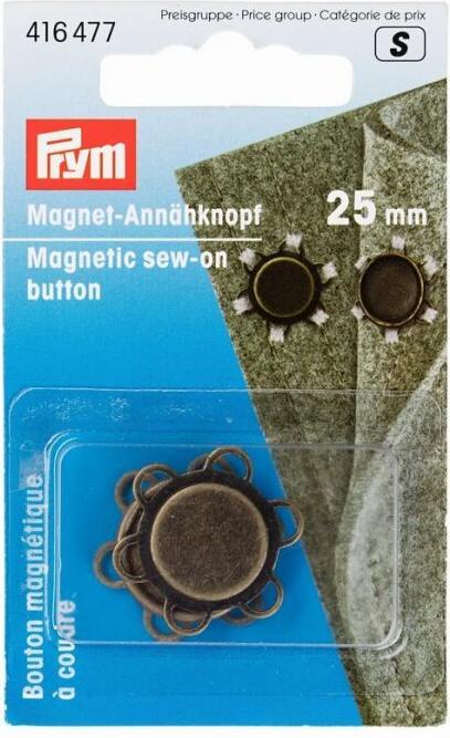 Image du produit Prym Bouton de couture magnétique 25 mm laiton ancien