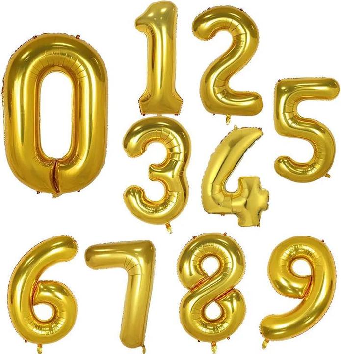 Actual product image Hermex Number balloon number 1 Golden foil balloon birthday party balloon 81cm