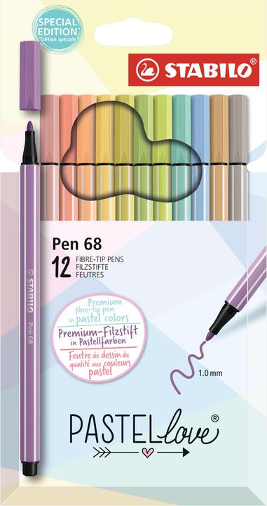Produktbild STABILO Pen 68 Pastel Love (Mehrfarbig, 12 x)