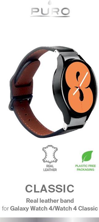 Actual product image Puro Leather bracelet Classic for Galay Watch4 / Watch 4 classic, black (Plastic)