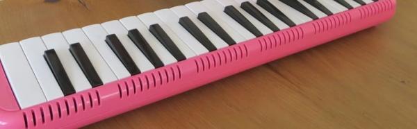 Actual product image keepdrum Melodica Pink 37 keys with bag and music booklet (German)