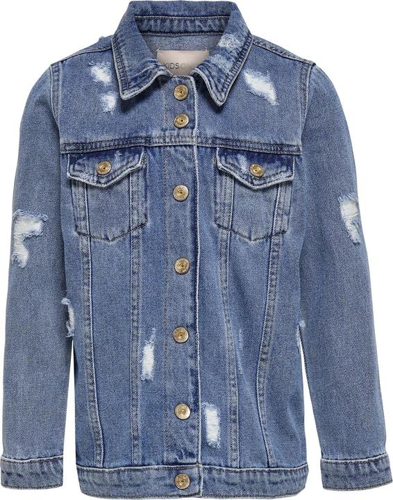 Produktbild Only Lange Used-Look Jeansjacke (140)